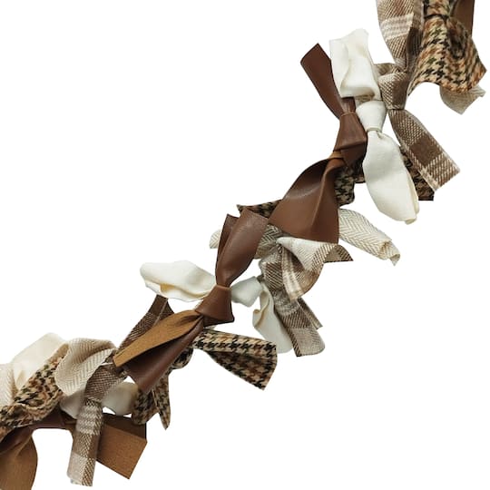 6ft. Brown & White Mix Fabric Garland by Ashland®